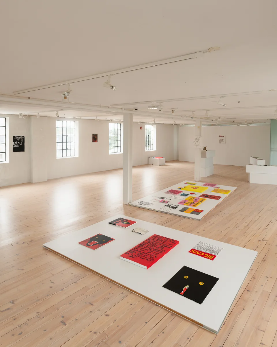 View along the exhibition’s floor displays